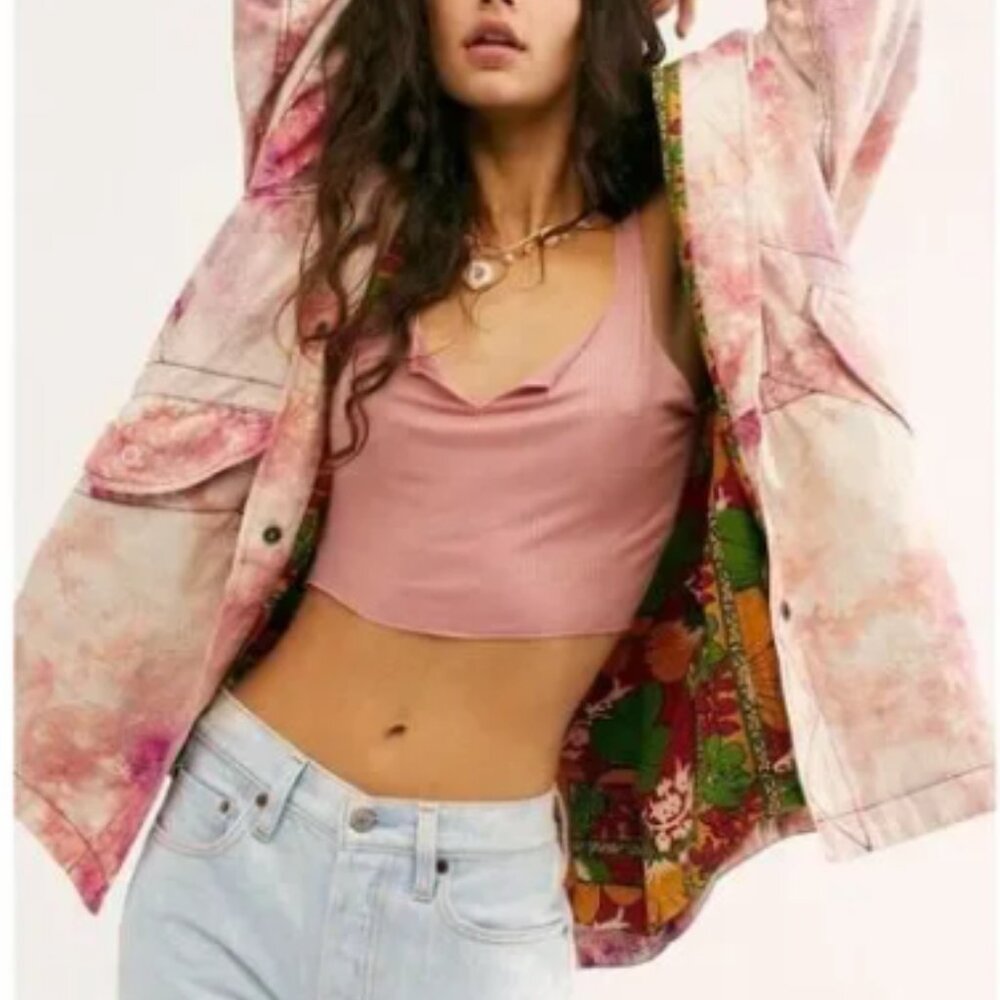 NWOT FREE PEOPLE ELECTRIC FIELDS TIE DYE PARKA